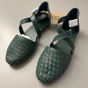 New Sz 11 Bali Elf Riviera Flat Woven Sandals Emerald Green